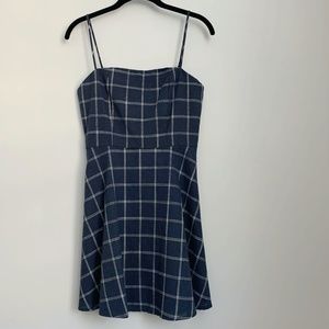 Lulu's Navy & White Plaid Fit & Flare Dress A12